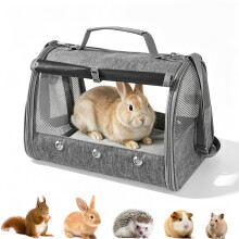Small Animal Carrier Bag, Portable Guinea Pig Travel Carrier Bag Breathable Travel Carrying Bags for Hamster Rabbit Chinchilla Hedgehog Sugar Glider