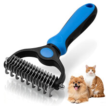 Pet Grooming Brush, Dog Shedding Brush for Removing Loose Undercoat | Double-Sided Pet Deshedding Tool for Dogs & Cats