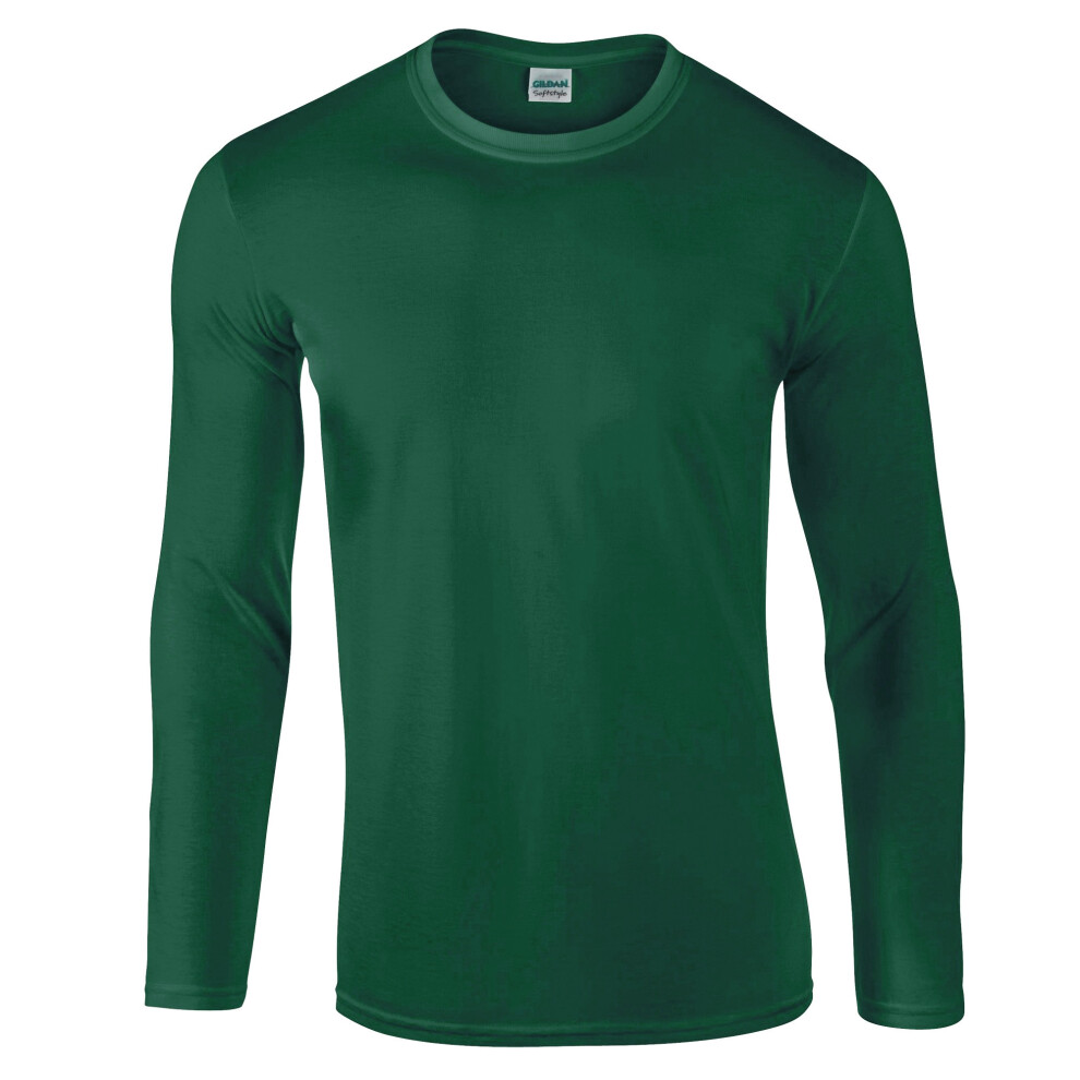 Gildan (M, Fan Dark Green) Unisex Adult Softstyle Long-Sleeved T-Shirt
