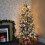 WeRChristmas 6 ft Slim Snow Flocked Spruce Pre-Lit Multi-Function Christmas Tree with 300 Warm White LED Lights/ 8 Setting Controller/ Easy Build 9
