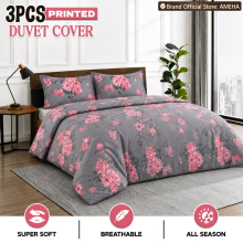 (Super King Duvet Quilt Cover (260 x 220 cm)) Luxury Bedding Set Reversible Grey Duvet Cover Quilt Cover Single Double King Size UK