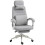 (Grey, Polyester) Ergonomic Office Chair with Reclining Backrest 1