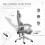 (Grey, Polyester) Ergonomic Office Chair with Reclining Backrest 5
