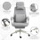 (Grey, Polyester) Ergonomic Office Chair with Reclining Backrest 6