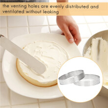 20Pcs Circular Tart Rings with Holes Stainless Steel Fruit Pie Circle Cake Ring Mousse Mold Kitchen Baking Mould 10cm