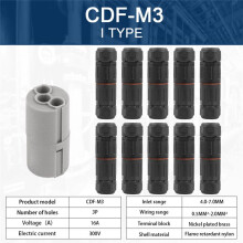 10PCS IP68 Electrical Waterproof Connector Wire Cable 3 Pin Outdoor Hard Wire Quick Push-in Conductor Terminal Connector