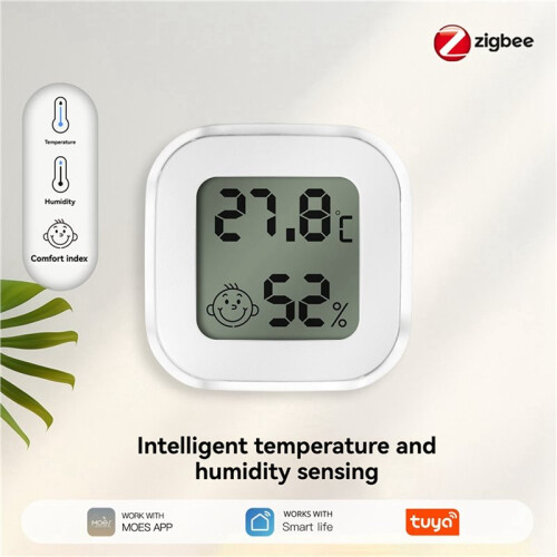 2X Tuya Zigbee Temperature and Humidity Sensor with LCD Digital Display APP Real- Monitoring Remote Control 2