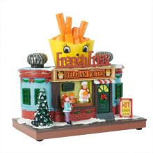 Cartoon-Pommes-Frites-Hausdekorationsfigur mit LED-Lichtern, Weihnachtshausdekoration, Weihnachts-Desktop-Dekoration