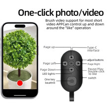 2X Bluetooth5.0 Przycisk Zdalnego Sterowania Telefonem Komórkowym do Migawki Selfie w Telefonie Komórkowym Obracanie Strony E-Booka Kontroler