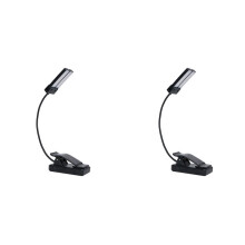 2X Double-Headed Rechargeable, Portable Music Stand Light, Clip- Music Stand Light, Eye Care Book Light