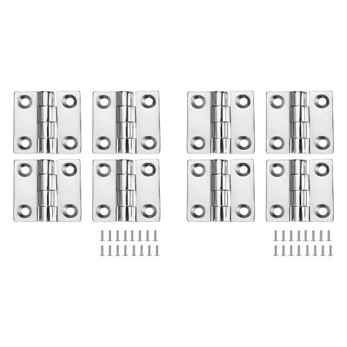 Dobradiças de  de Aço Inoxidável para Serviço Pesado, Dobradiças de Grau Marítimo, 2 Polegadas x 2 Polegadas (50 mm x 50 mm), (8 Peças)