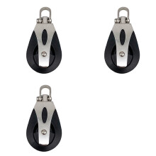 3X Stainless Steel Pulley Nylon Sailboat Plain Bearing Sheave Block Marine Rope Runner Boat Accessory