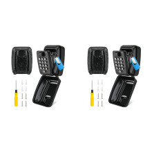2X Sleutelslotbox voor Gebruik Buitenshuis, Combinatiesleutelopbergdoos met 12 Posities en Weerbestendige Afdekking, Geschikt voor Thuisgarage
