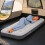 airzzZ Inflatable Flocked Air Bed Grey Single 1