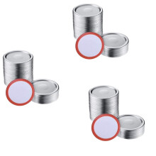 300 Pièces Séries Large Bouche 86 MM Jar Couvercles de Mise en Conserve, Couvercles en Argent de Type Fendu Réutilisables étanches avec Anneaux en