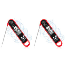 2X Digitale Vleesthermometer voor Koken Keuken Voedsel Instant Thermometer met Achtergrondverlichting voor BBQ Grill Roker Thermometer