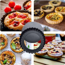 12 Pack 5 Inch Tart Pans with Removable Bottom Round Nonstick Quiche Pan, Heavy Duty Fluted Side Pie Tart Molds