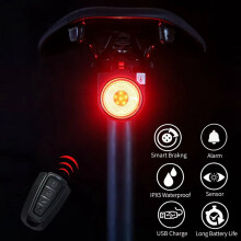 2X A8 Pro Bicycle Rear Lamp with Brake Lights Remote Call Wireless Control Burglary Alarm Bike Finder and Horn Bell