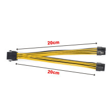 6 Piezas EPS CPU 12V 8 Pines Hembra una Doble 8 Pines (4 + 4) Pines EPS 12V Macho Cable de Fuente de Alimentación de Placa Base y Adaptador Divisor