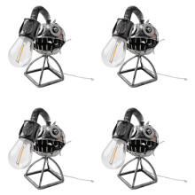 4X Angler Fish Lamp USB Rechargeable Desktop Metal Light Handmade Home Living Room Decoration Small