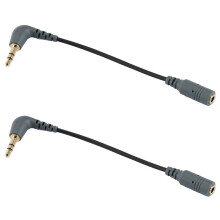 2X Câble de Microphone SC3 de Remplacement pour 3.5mm TRRS Mâle à Femelle TRS Adaptateur Accessoires de Microphone, SC3 Noir
