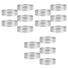 Anneau de Perforé en Acier Inoxydable, Anneau de Mousse de Gâteau Perforé de 15 Pièces 5cm, Anneaux de Ronds de Bricolage pour la Cuisson