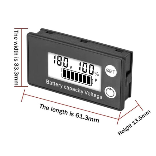 2X LCD Liquid Crystal 8-100V Voltmeter Battery Car Power Detection Digital Lithium Battery Capacity Display Module,A 2