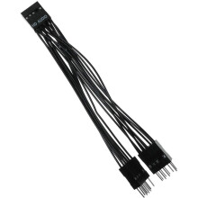 Câble D'Extension Audio HD de La Carte Mère 9Pin 1 Femelle à 2 Câble Répartiteur en Y Mâle Noir pour PC Bricolage 10 cm, Paquet de 6