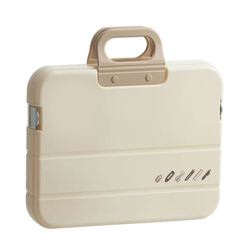 A4 Plastic File Folder with Lock Handle Portable Box File Waterproof Filing Supplies Multi-Purpose Document Bag B 1