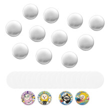 Kit de Recargas para Máquina de Insignias-Duoku-200 Piezas, Insignias de Pin 58 mm, Carcasas y Espaldas de Metal, Películas Mylar Transparentes