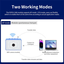 ESP32-Wi-Fi-Kameramodul Stöder Seriell Portkommunikation och STEM32 för Byggblocksdelar med 2DOF PTZ