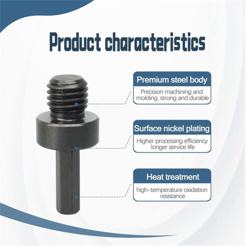 1 Pack Core Drill Bit Adapter 5/8Inch-11 Thread Male to 3/8Inch Hex Shank 2