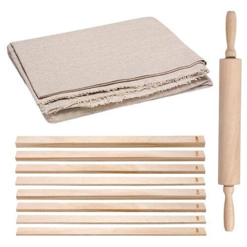 12 Pcs Pottery Tools Include 1 Wood Rolling Pin Sculpting Polymer Clay Tools 1 Pottery Wedging Board/Linen Tablecloth 1