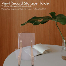 Soporte para Almacenamiento de Discos de Vinilo, Extremos AcríLicos, Exhibe Sus Singles y LP en Esta Moderna Unidad de Rack PortáTil