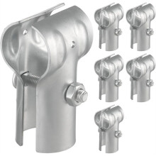 6 Pcs End Rail Clamps 1-3/8Inch Pipe Chain Link Fence Galvanized Steel T Clamps, Chain Link Fence Parts