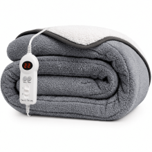 (Grey, Reversible Fleece) Sweet Dreams Luxury Heated Throw