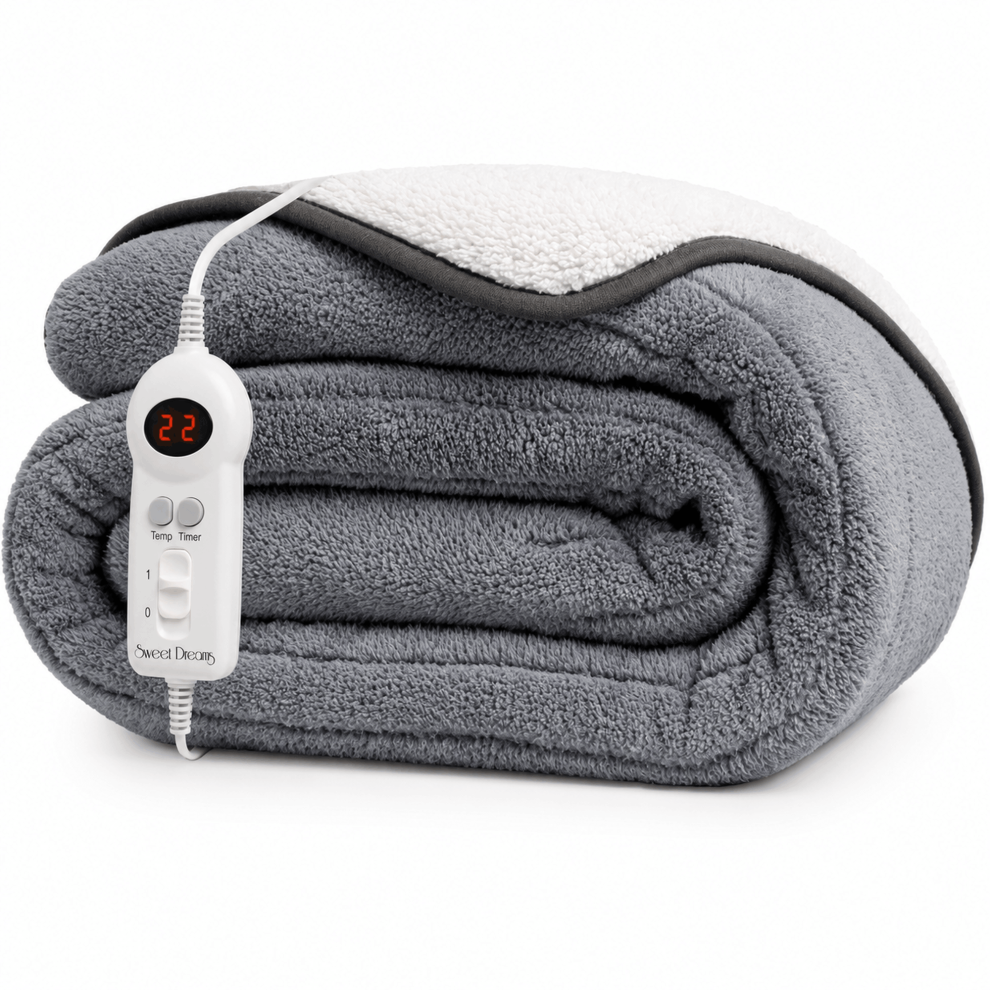 Sweet Dreams Grey Reversible Electric Throw - Extra Large - 9 Heat Settings - 9 Timer Settings - Image 4