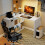 Homcom HOMCOM L Shaped Computer Desk, 110 x 100cm Reversible Corner Desk, White 1