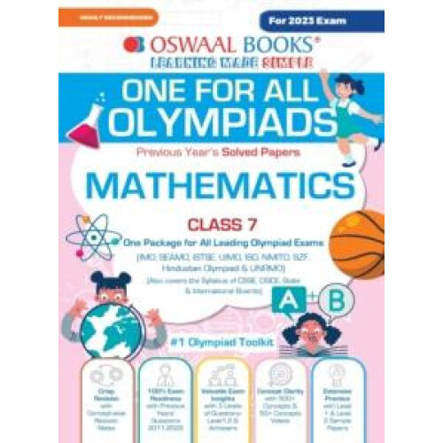 Oswaal One For All Olympiad Previous Years Solved Papers Class7 Mathem