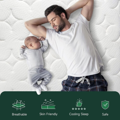 (Single) Home Soft Comfort Pocket Sprung Memory Foam Mattress Medium Firm Support 1