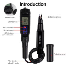 Probador de Calidad del Agua y el Suelo, Medidor Digital de PH/EC/TEMP 3 en 1, Medidor de PH Multifunción para Acuarios, Piscinas y Masa