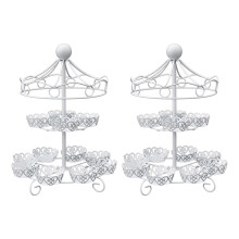2X 2 Couches - 12 Unités Carrousel Support de Petit GâTeau Affichage Du Support la Coupe de GâTeau de Mariage Présentoir