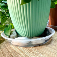 Lot de 8 Soucoupes Transparentes en Plastique de 25,4 cm, Plateau Épais pour Plantes et Pots de Fleurs, pour Jardin Intérieur et Extérieur