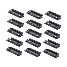 15 PièCes Papeterie Porte-Plaque Clips en Acier Inoxydable Dossiers de Poche Dossiers de Bureau Noir Montable Presse-Papiers Clips Fichier