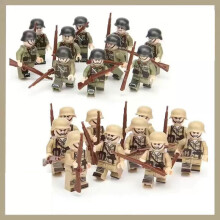 20pcs War II the British and German armies Desert Military Sodiers Weapons Minifigures Kids Toys Gifts Fit Lego