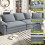 265CM Chenille Sofa 3-Seater Modern Comfy Couch 8