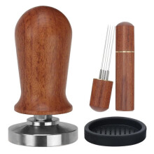 Ensemble de Tampons à Espresso de 51 mm, Tampon à Café Calibré en Pression avec Ressort, Tapis en Silicone, Mélangeur à Espresso