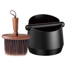 Knock Box with Coffee Brush, Large Non-Slip Base for Easy Coffee Ground Easy Cleaning