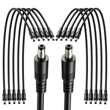 10pcs 5.5mmx2.1mm Connector, 18 AWG 1.6ft Male to Male 12V/24V Cable for Security Cameras