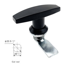 T Lock Handle for Garage Door Tool Box Trailer Cabinet,Rear Fixing Security MS324-2